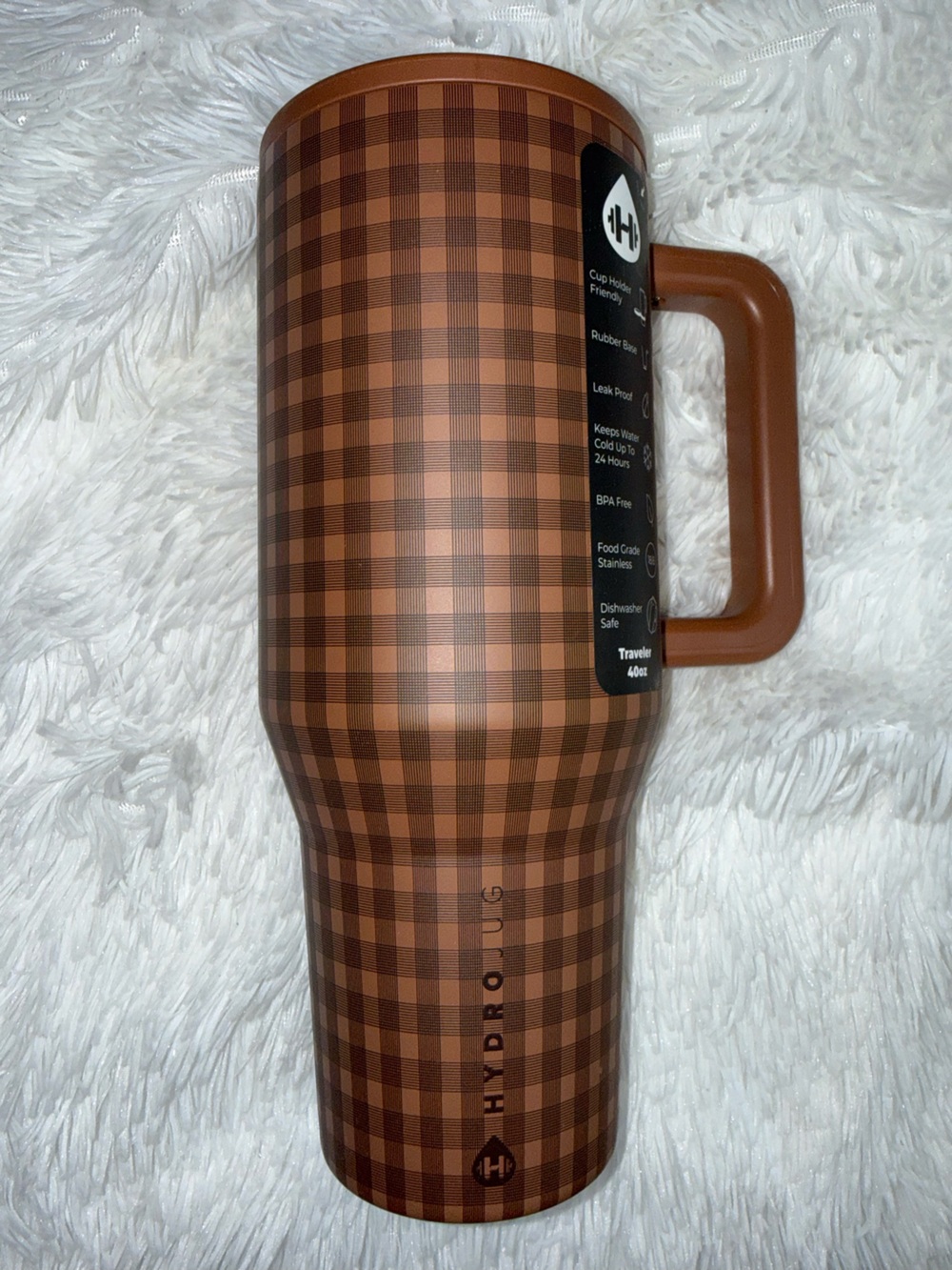 Hydrojug 40 oz traveler Rust Plaid